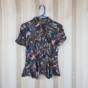 Rebecca Minkoff‎ 100% Silk Blouse Paisley Size 0